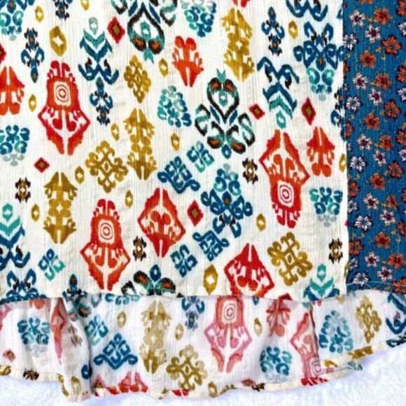 Farmers Market Blouse Women's L Pull Over Crochet Lace and Metallic Gold Y2K - Picture 7 of 11